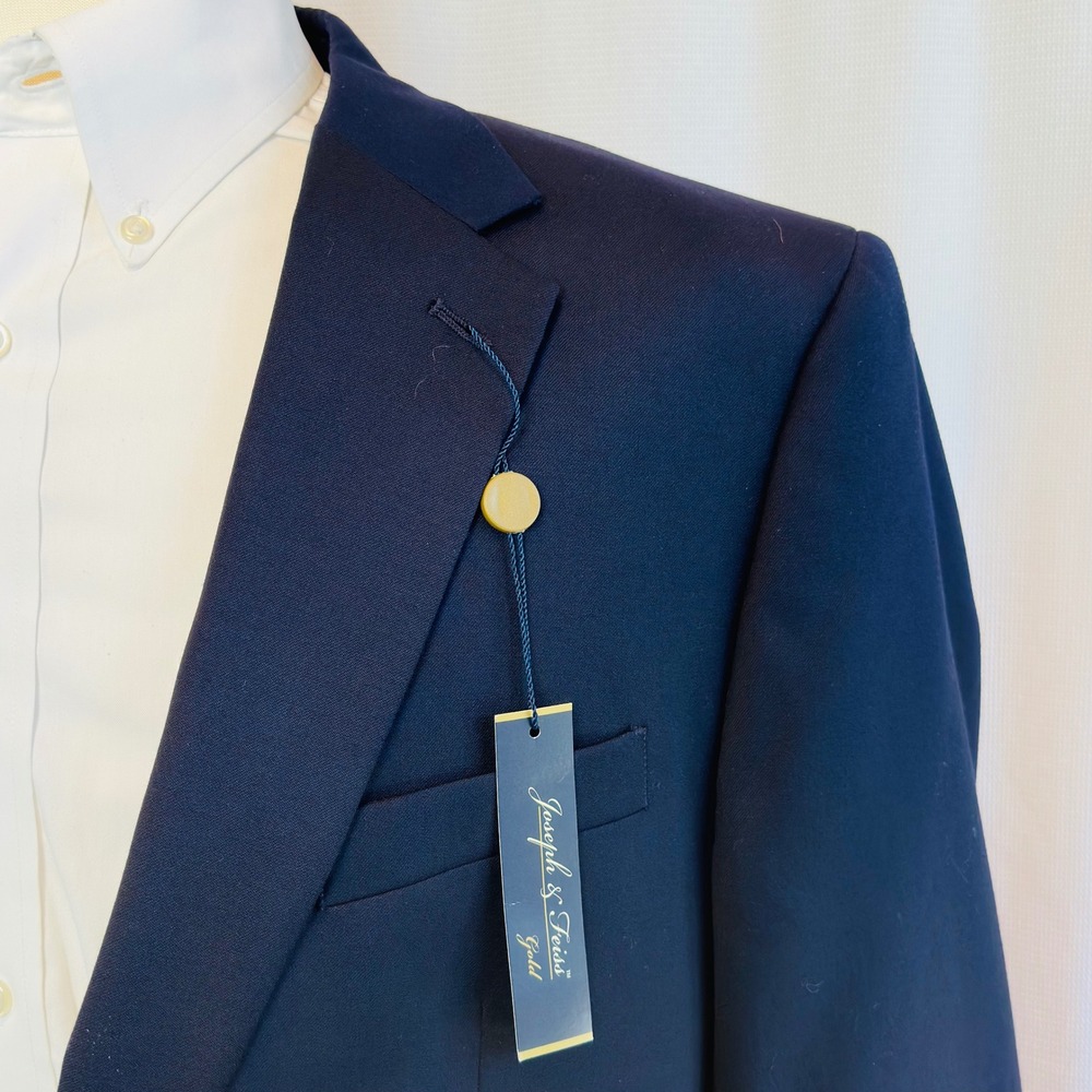 Joseph & Feiss Gold Blazer NWT 44XL Navy Blue New Wool Classic Fit 2-Button - Picture 5 of 8